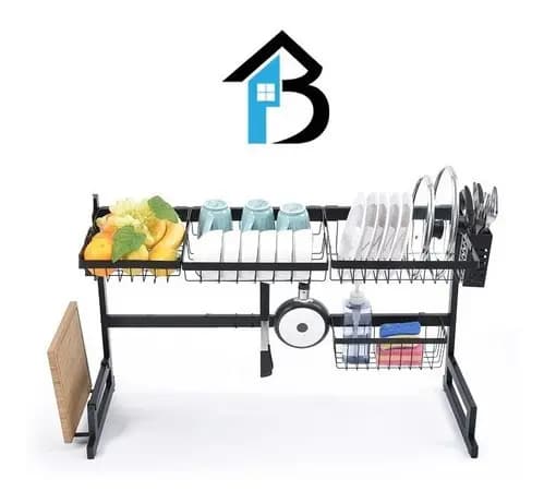 Escurridor De Platos Secado Multiuso Acero Inxidable 87cm Negro — imagen 6