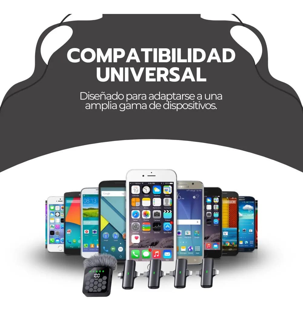 Micrófono Lavalier Inalámbrico 4 En 1 Grabación Pro Negro — imagen 9