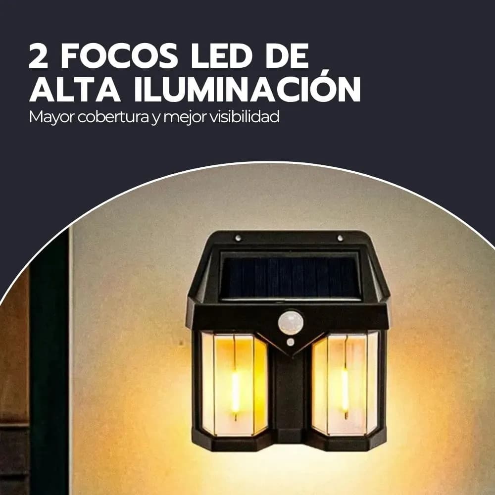 Lámpara Solar Doble Led Sensor Movimiento Exterior Ip65 Negro — imagen 8
