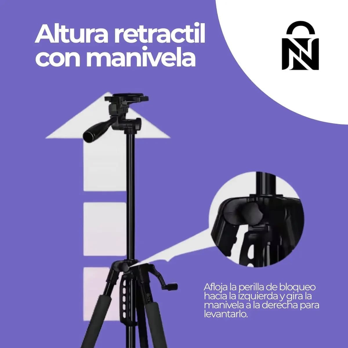 Trípode Profesional Compatible Con Celular Bolso + Adaptador Negro — imagen 6