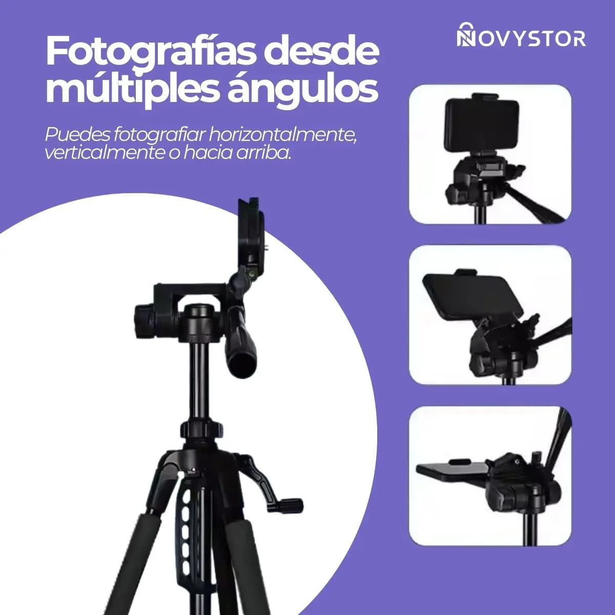 Trípode Profesional Compatible Con Celular Bolso + Adaptador Negro — imagen 4