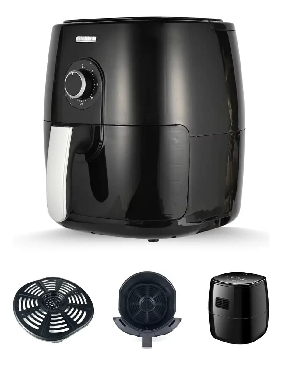 Freidora De Aire Manual 5l, Saludable Y Sin Aceite, 1350w Color Negro