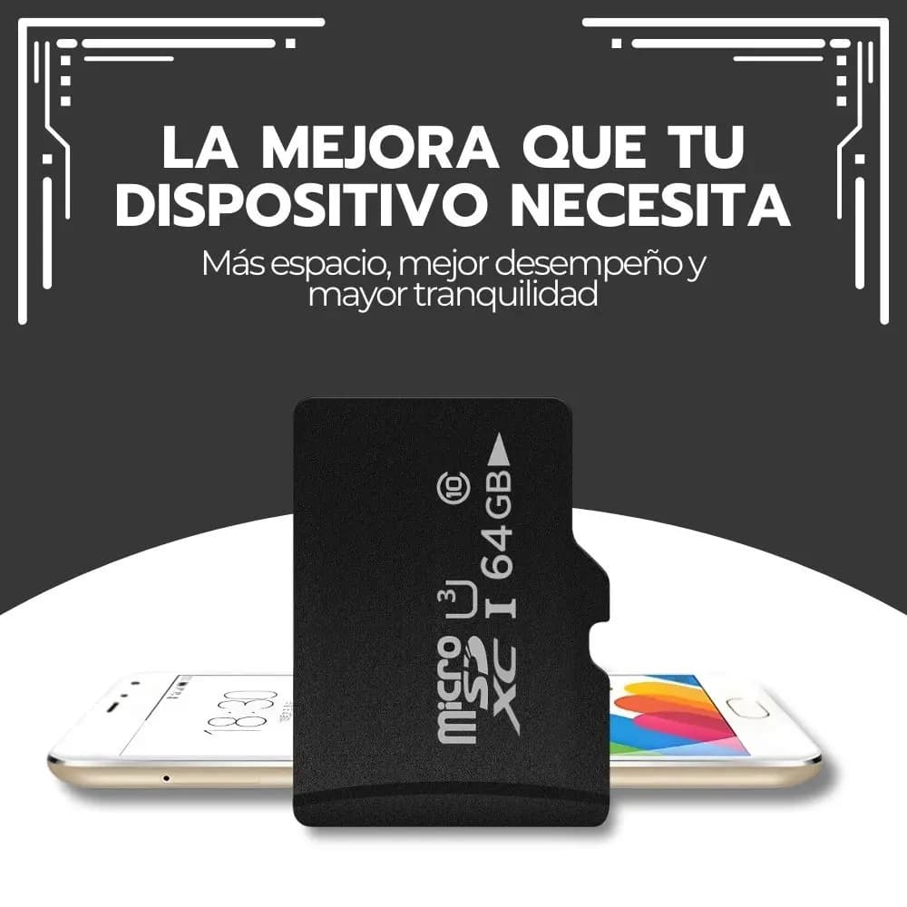 Tarjeta Micro Sd 64gb Clase 10 U3 Alta Velocidad — imagen 9