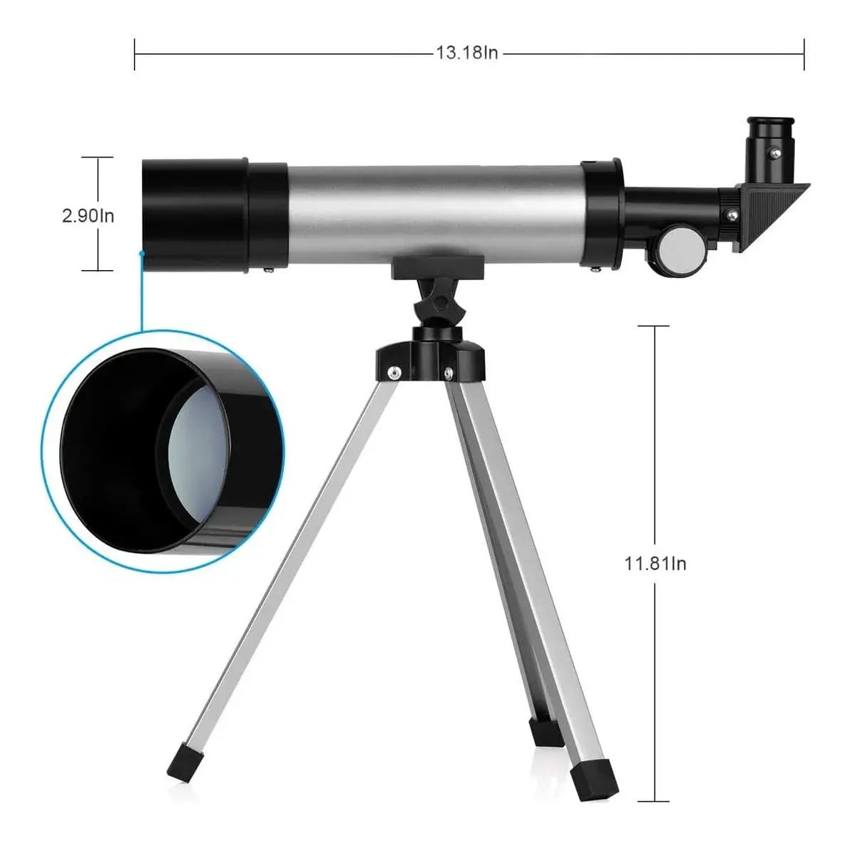 Telescopio Astronómico Profesional Monocular F36050m Color Plateado — imagen 4