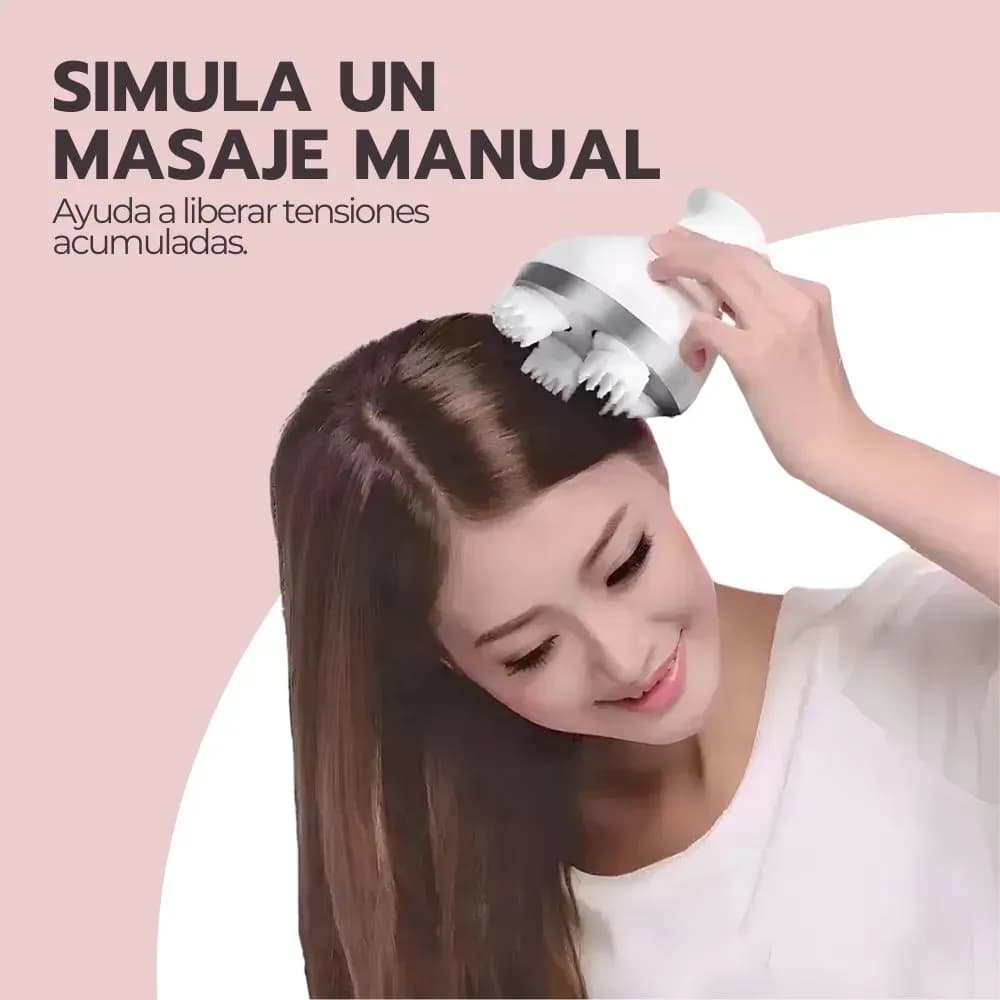 Masajeador Cabeza Eléctrico Inalámbrico Masajes Blanco — imagen 7