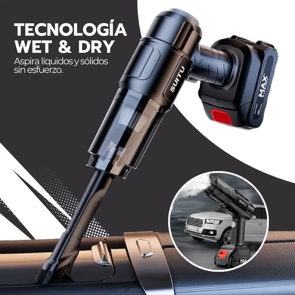 Aspiradora Inalámbrica Portátil Auto Alta Potencia 13000mah Negro — imagen 5