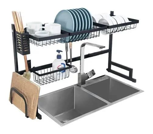 Escurridor De Platos Secado Multiuso Acero Inxidable 87cm Negro — imagen 9