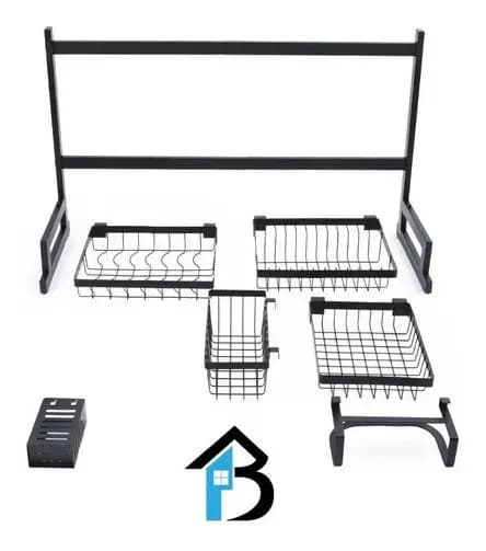 Escurridor De Platos Secado Multiuso Acero Inxidable 87cm Negro — imagen 8