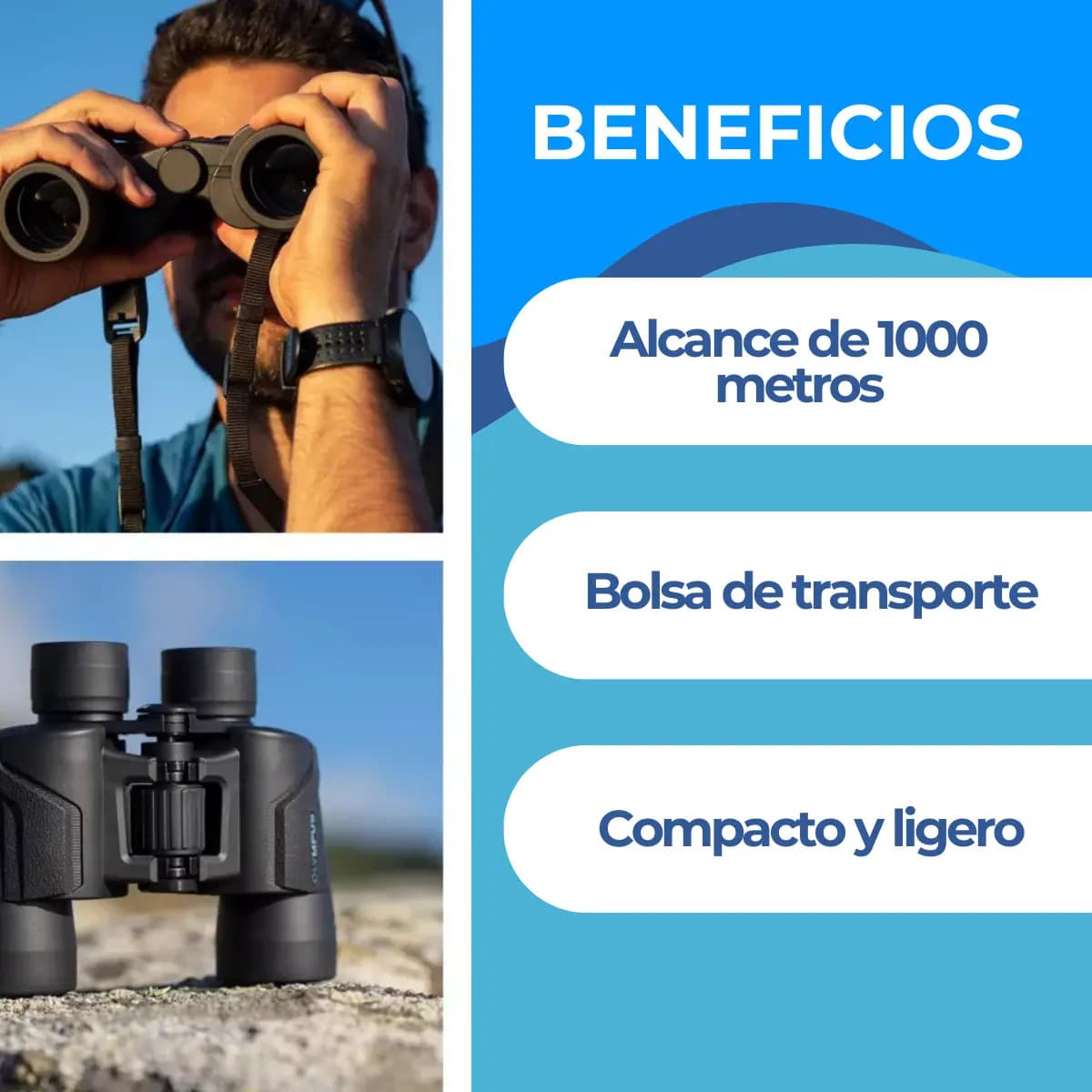 Binoculares Novystor Bino1000 Alcance 1000m Color Negro — imagen 8