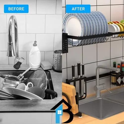 Escurridor De Platos Secado Multiuso Acero Inxidable 87cm Negro — imagen 5