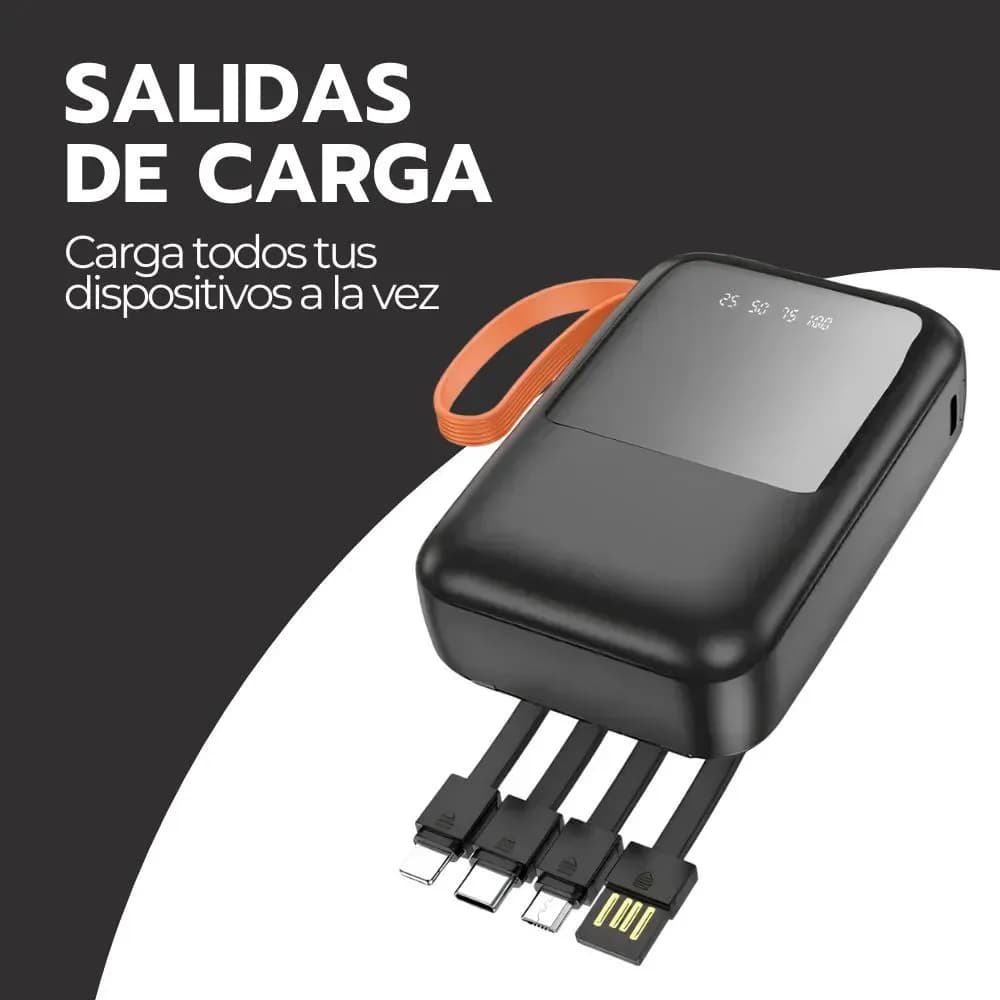 Power Bank R47 10000mah Carga Rápida Led Pantalla Negro — imagen 6