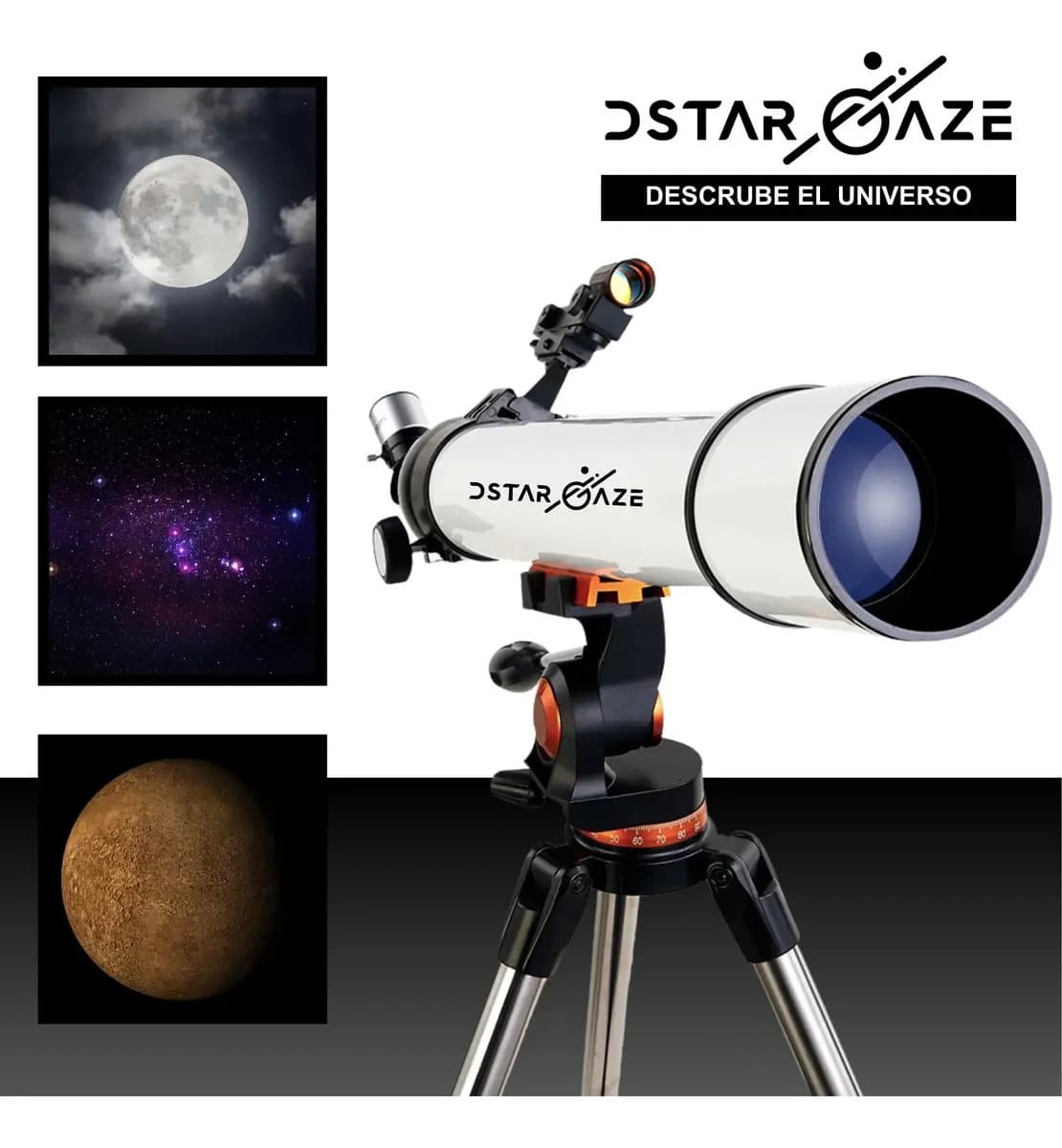 Telescopio Astronómico Profesional Monocular 70070m Blanco — imagen 4