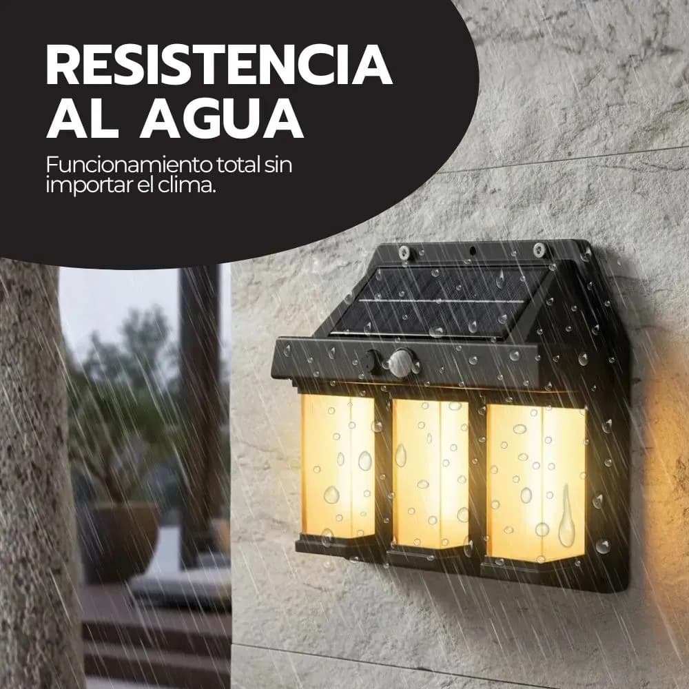 Farol Solar De Pared Sensor Movimiento Luz Cálida Exterior Negro — imagen 7
