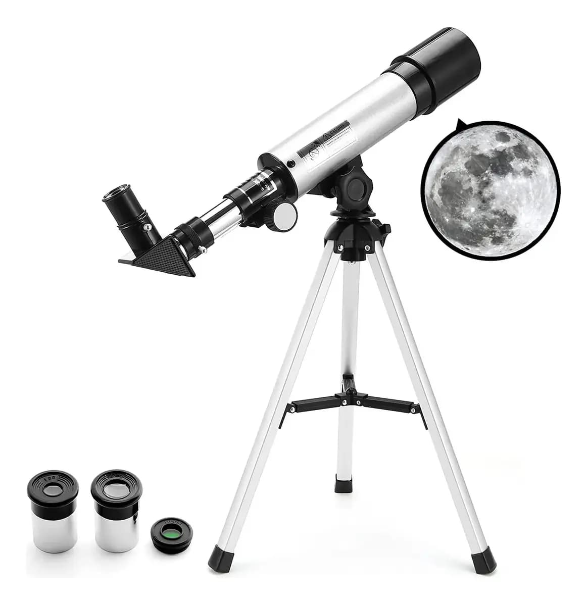 Telescopio Astronómico Profesional Monocular F36050m Color Plateado — imagen 2