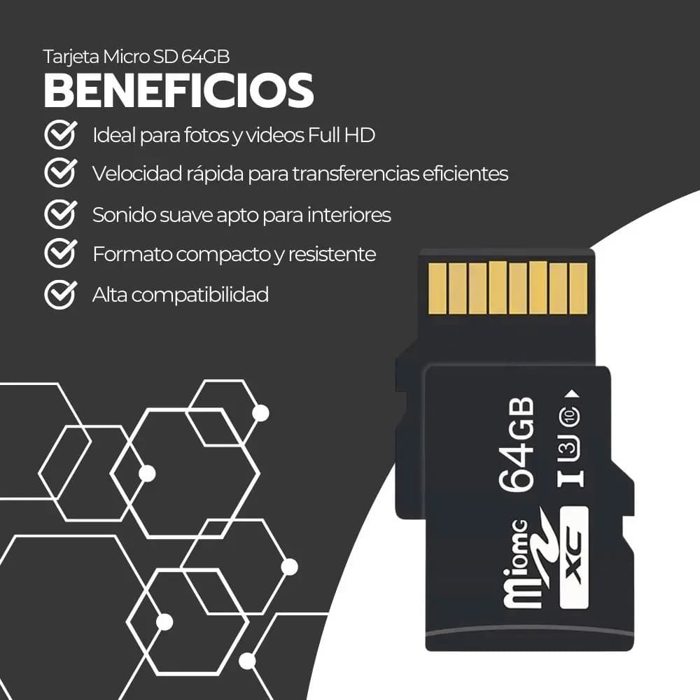 Tarjeta Micro Sd 64gb Clase 10 U3 Alta Velocidad — imagen 3