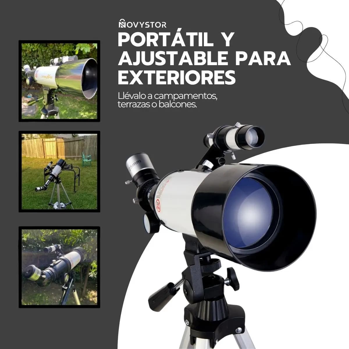 Telescopio Astronómico Profesional Monocular F40070 Blanco — imagen 5