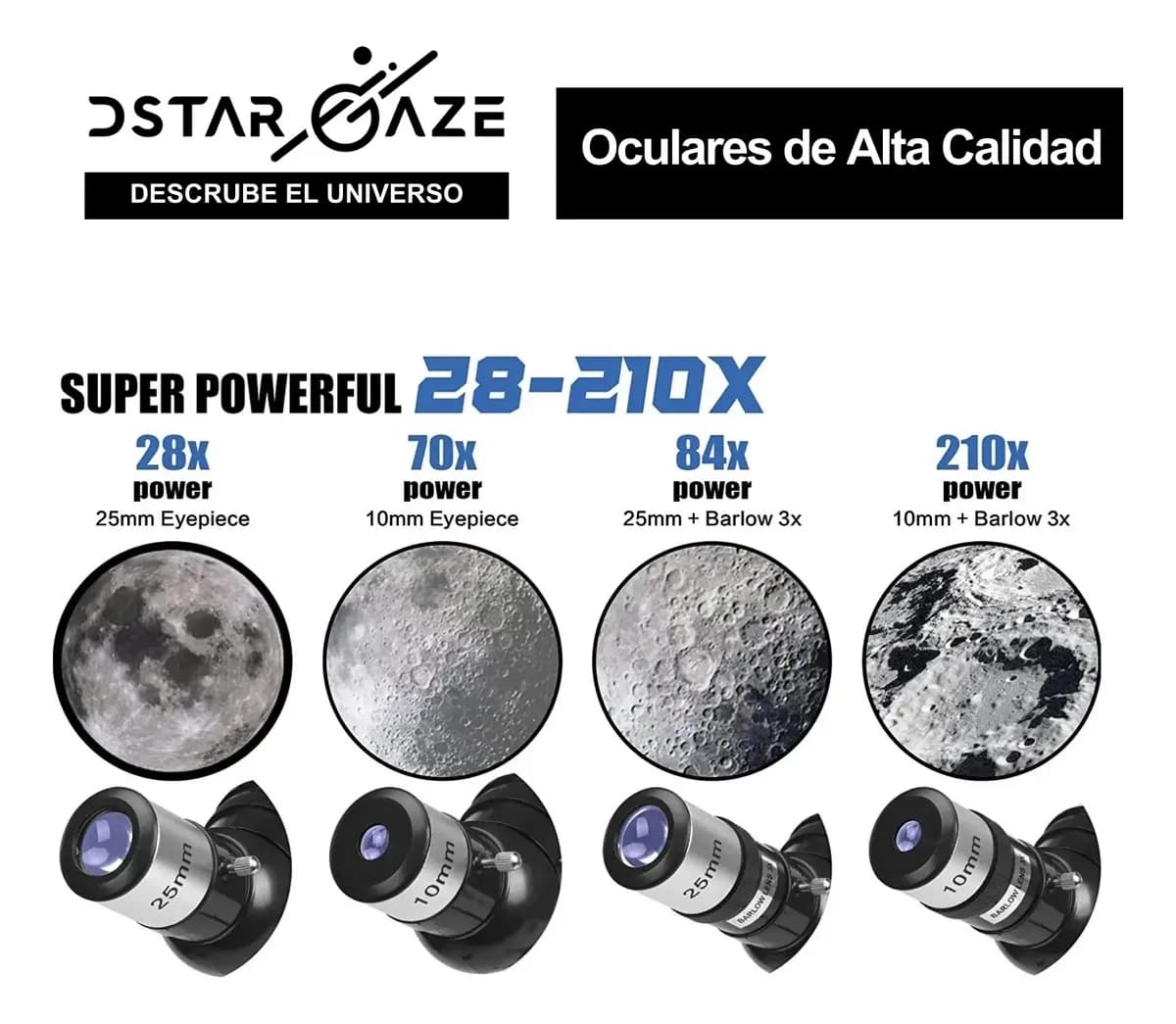 Telescopio Astronómico Profesional Monocular 70070m Blanco — imagen 7