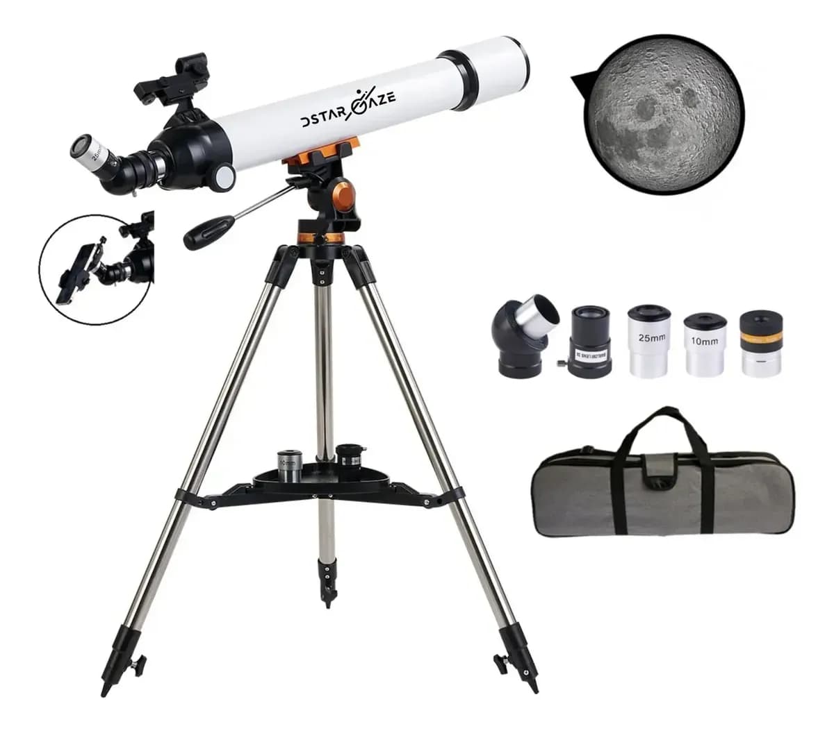 Telescopio Astronómico Profesional Monocular 70070m Blanco