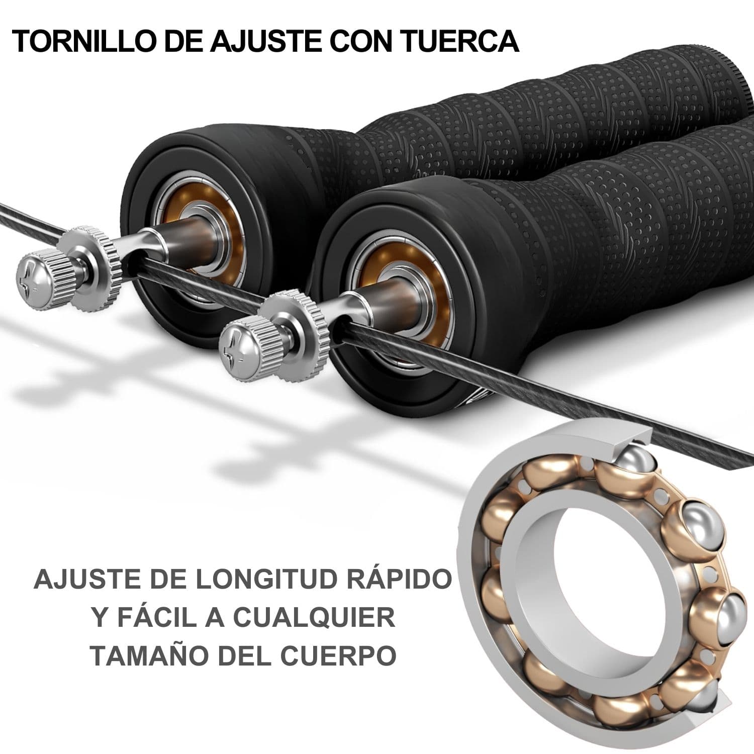 Cuerda para saltar crossfit ajustable con rodamiento + Bolso — imagen 2