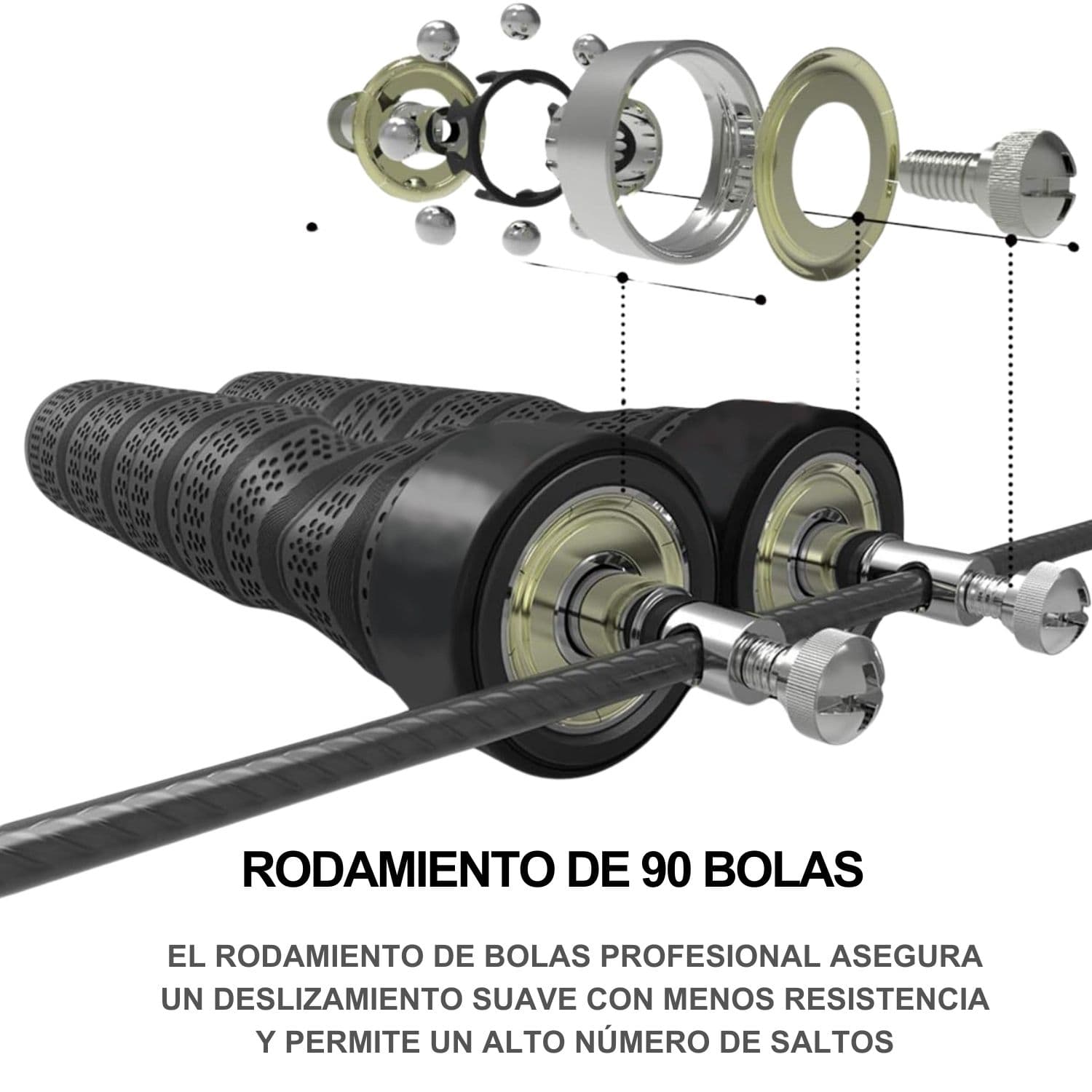 Cuerda para saltar crossfit ajustable con rodamiento + Bolso — imagen 3
