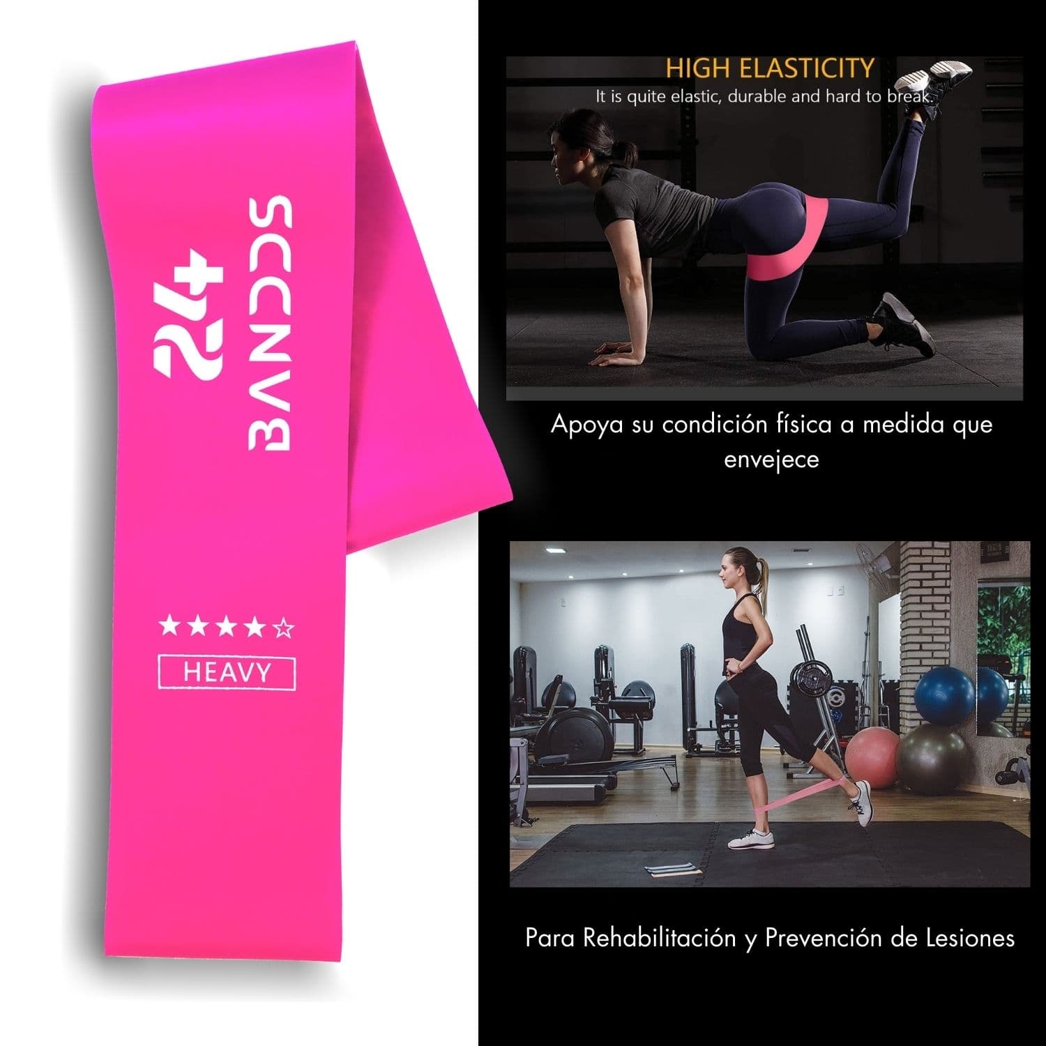 Pack 5 Bandas Elásticas Resistencia Circulares Yoga Pilates — imagen 5