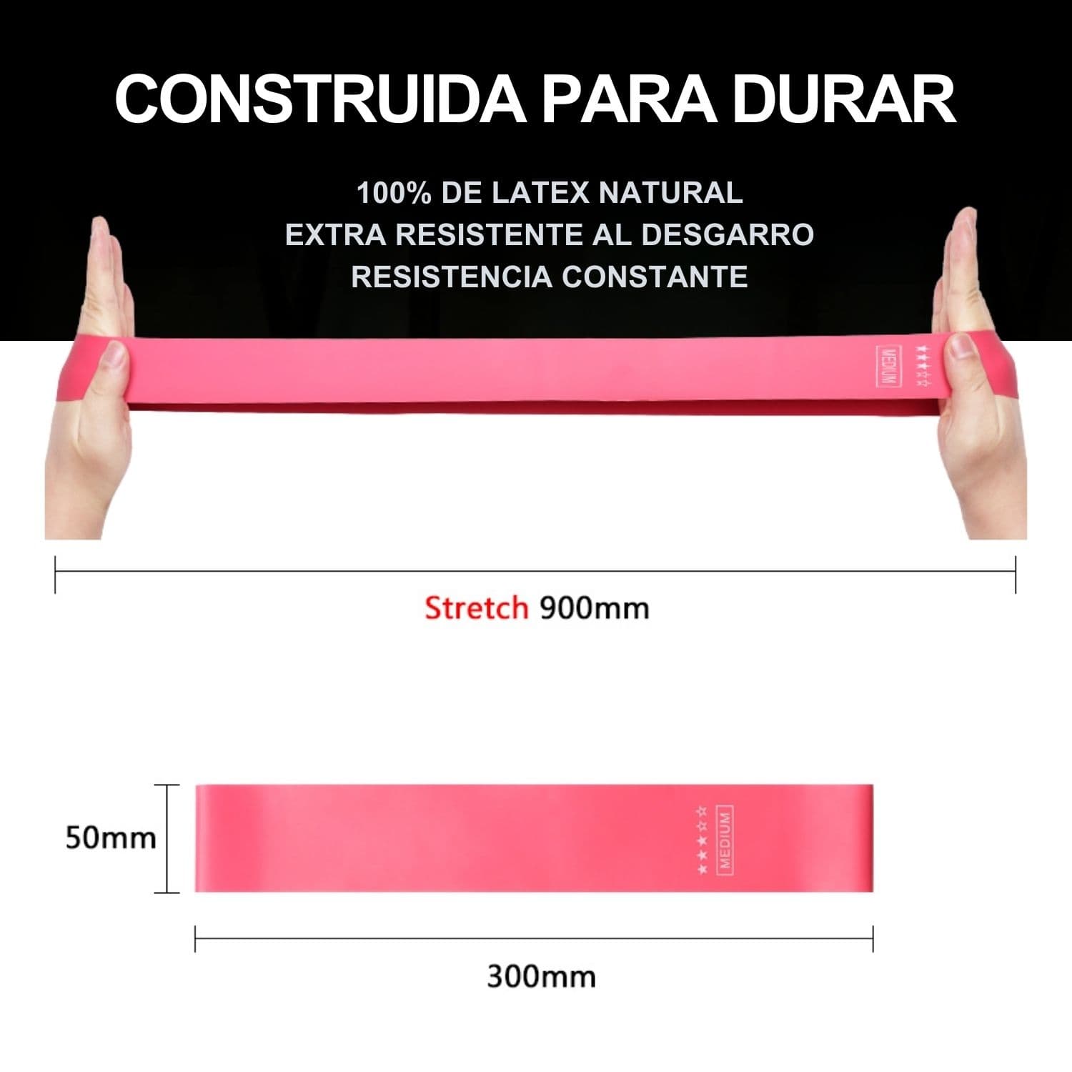 Pack 5 Bandas Elásticas Resistencia Circulares Yoga Pilates — imagen 8