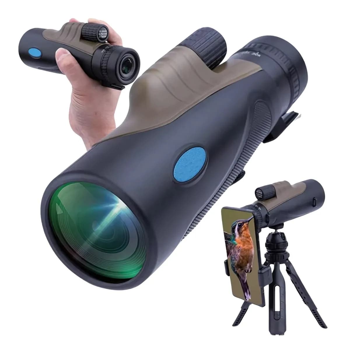 Telescopio Monocular HD 50X BAK4 Impermeable Trípode