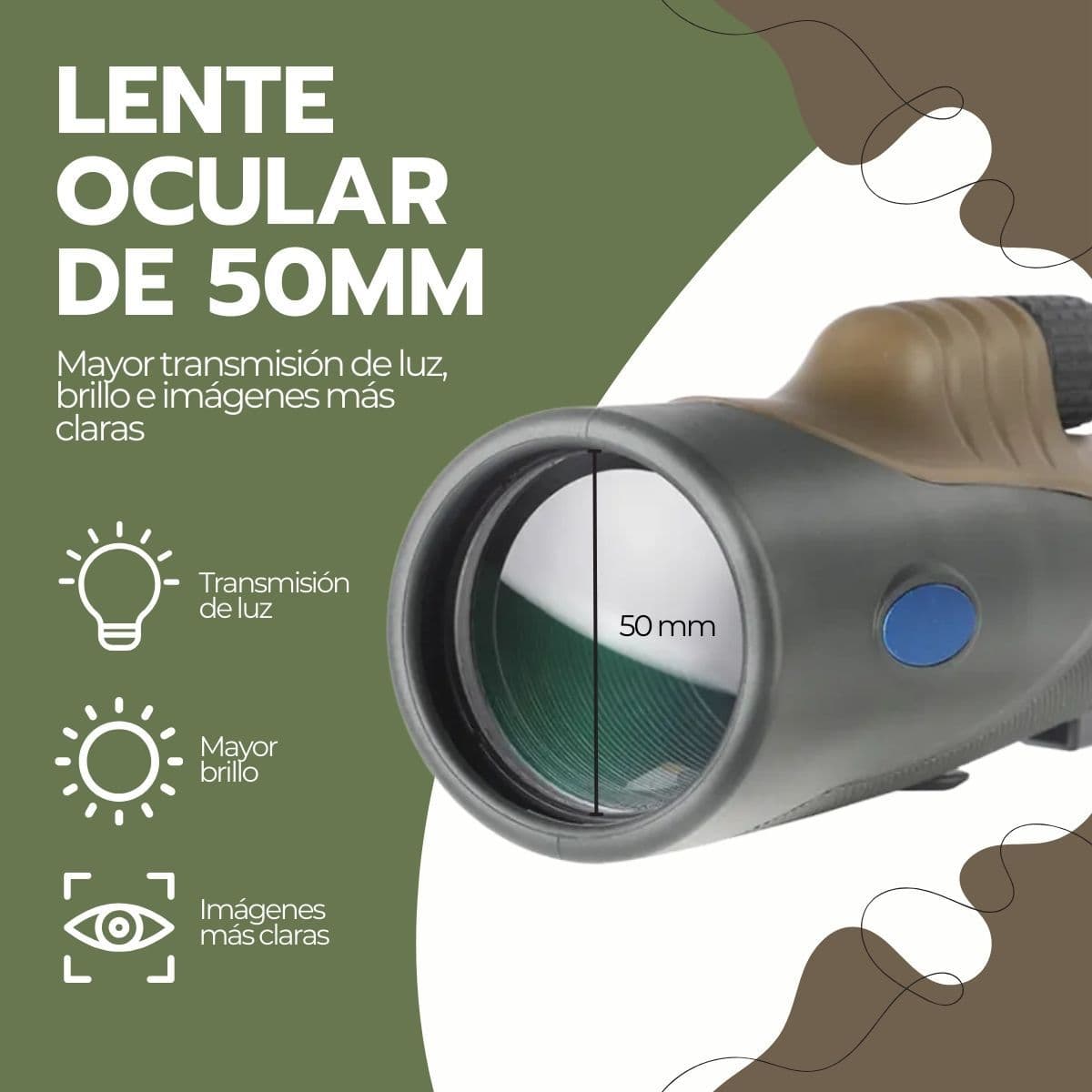 Telescopio Monocular HD 50X BAK4 Impermeable Trípode — imagen 4