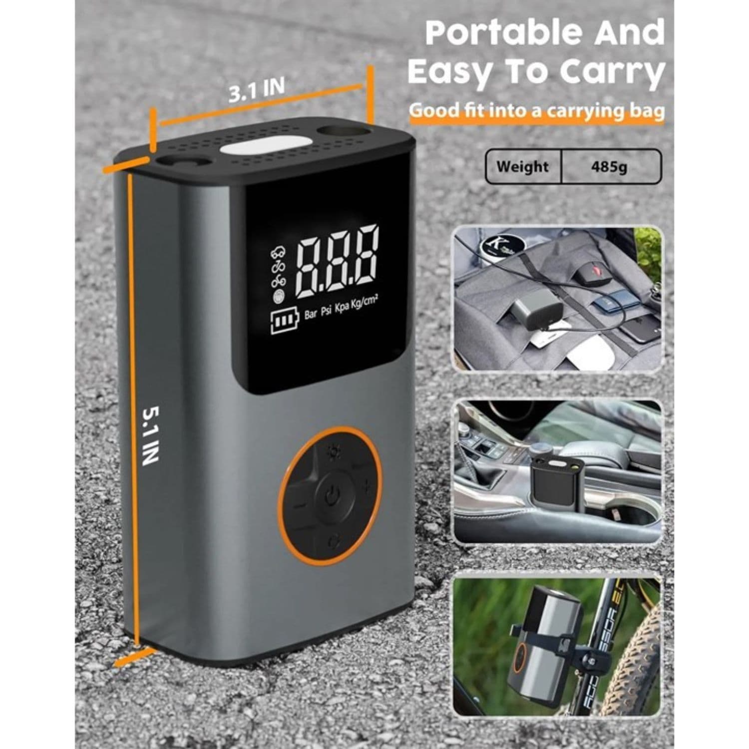 Compresor De Aire Portátil Digital 50 Watt 150 Psi — imagen 4