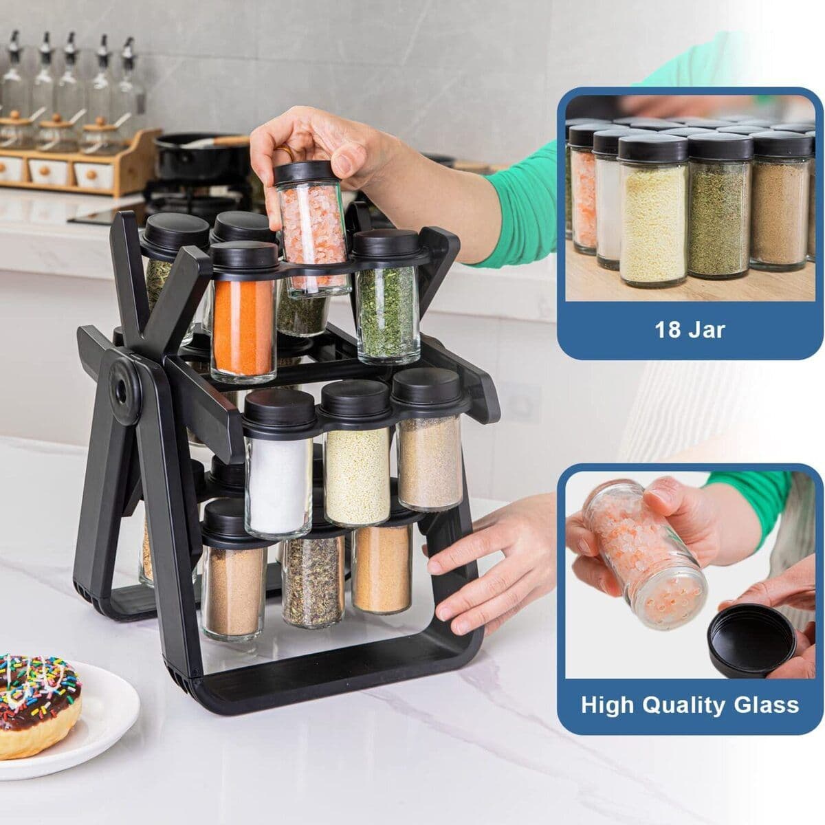 Rack Condimentero Especiero Giratorio Cocina 18 Pcs — imagen 3