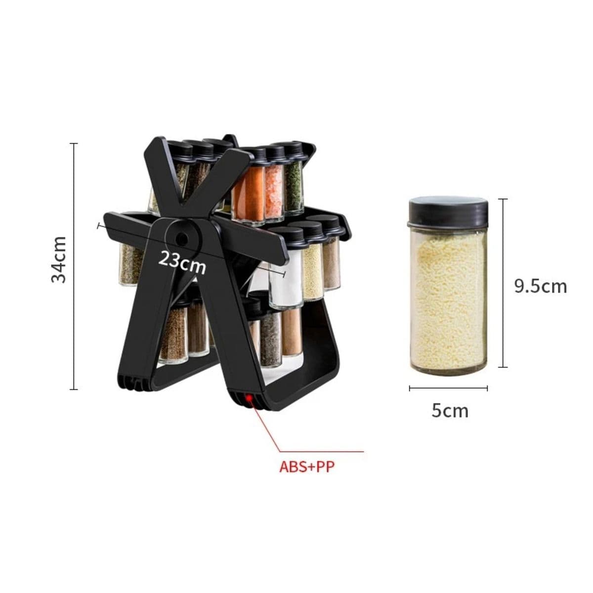 Rack Condimentero Especiero Giratorio Cocina 18 Pcs — imagen 8