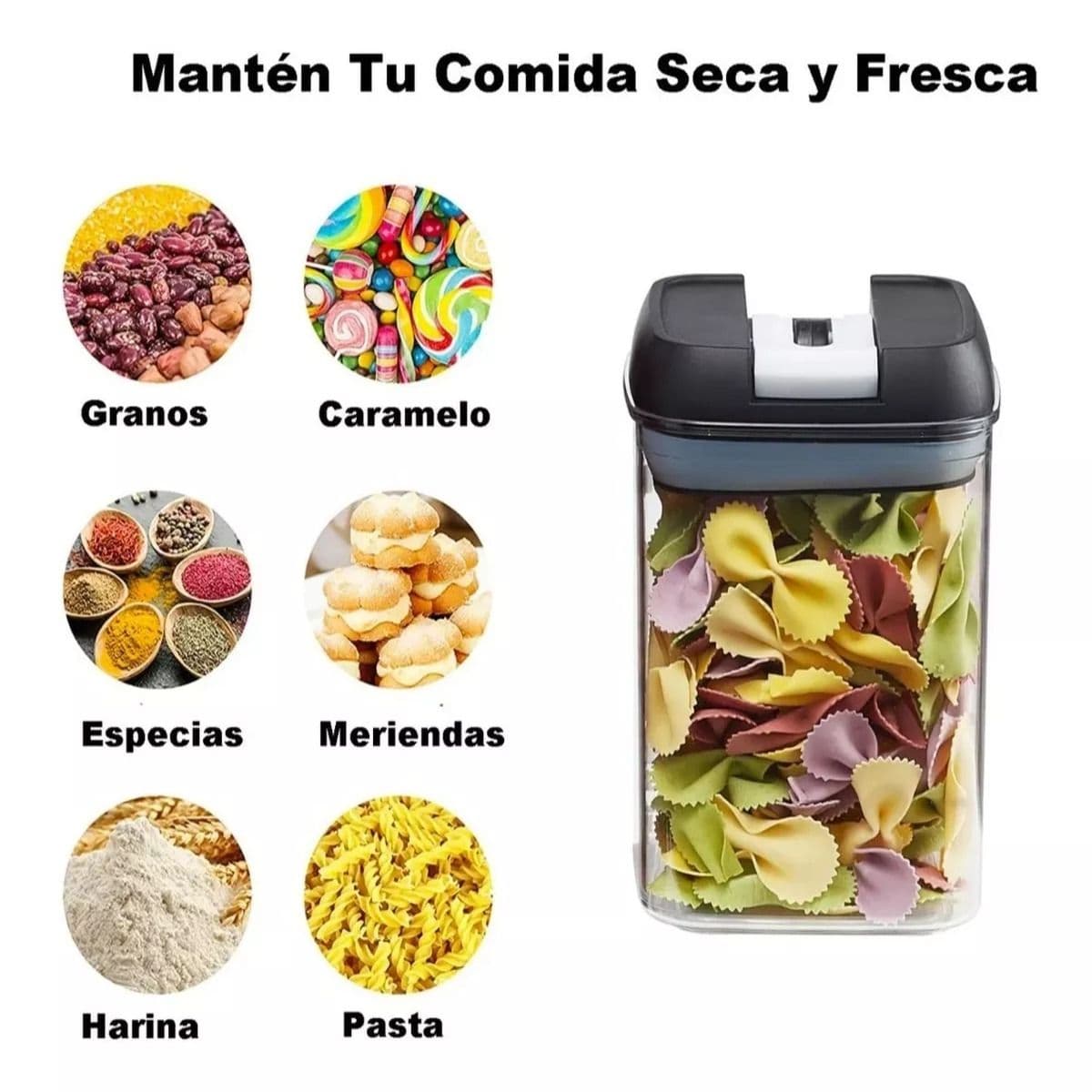 Juego De 5 Contenedores Herméticos Plástico Almacenamiento — imagen 3