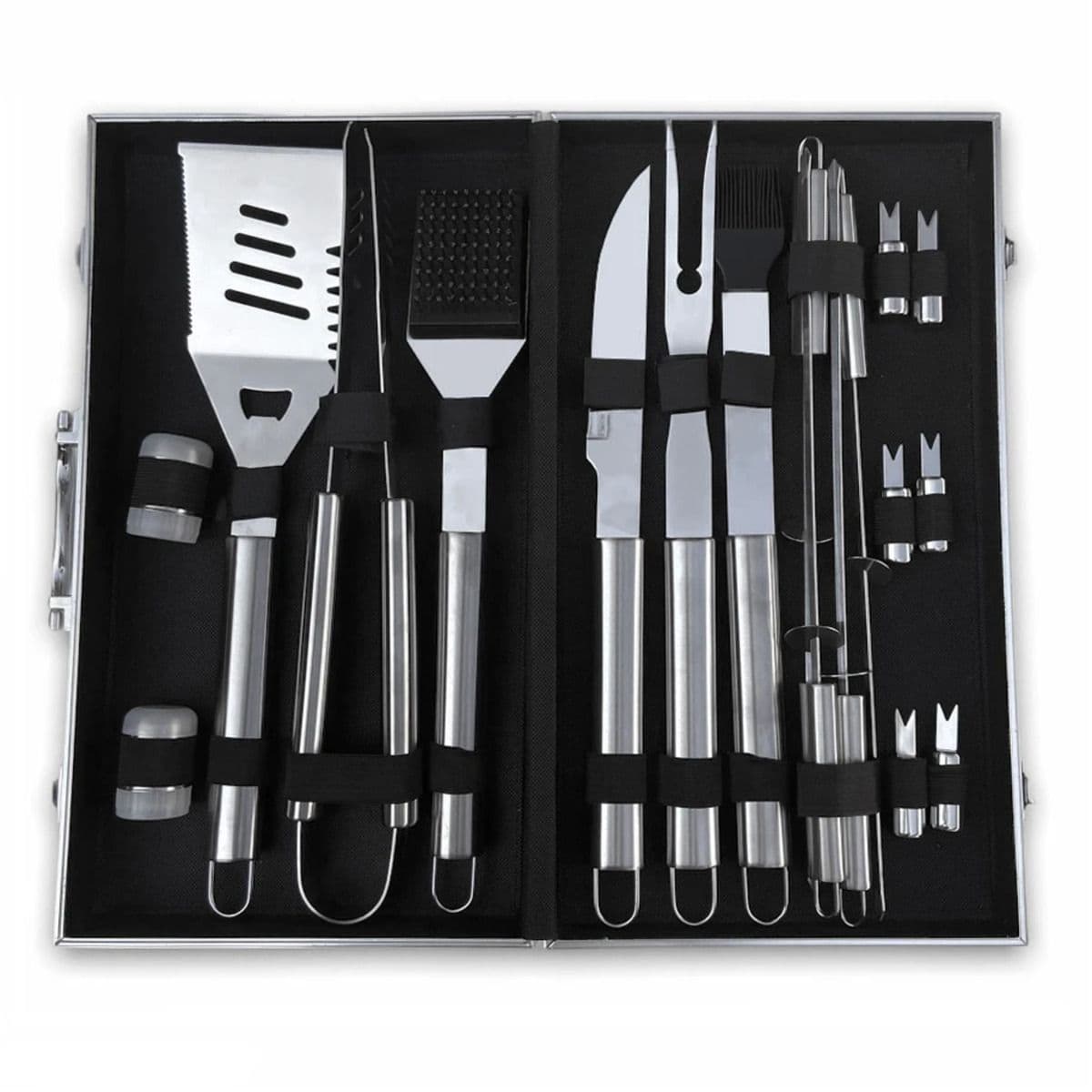 Set Parrillero Asado Barbacoa 18 Pcs En Maleta Kit Parrilla — imagen 4