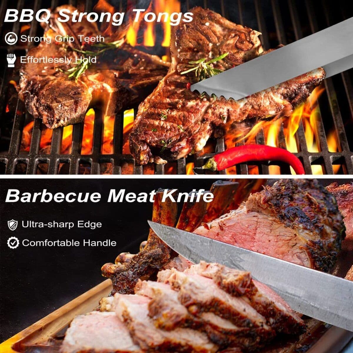 Set Parrillero Asado Barbacoa 18 Pcs En Maleta Kit Parrilla — imagen 6