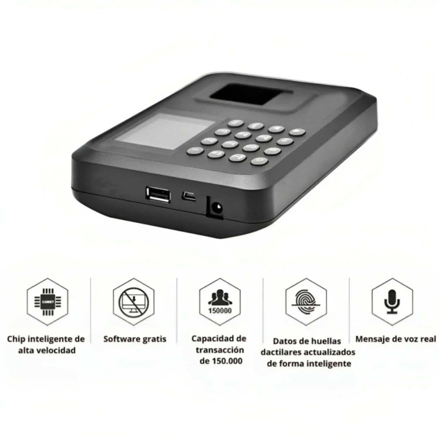 Reloj Control Asistencia Huella Digital Biométrico SXC-08049 — imagen 3