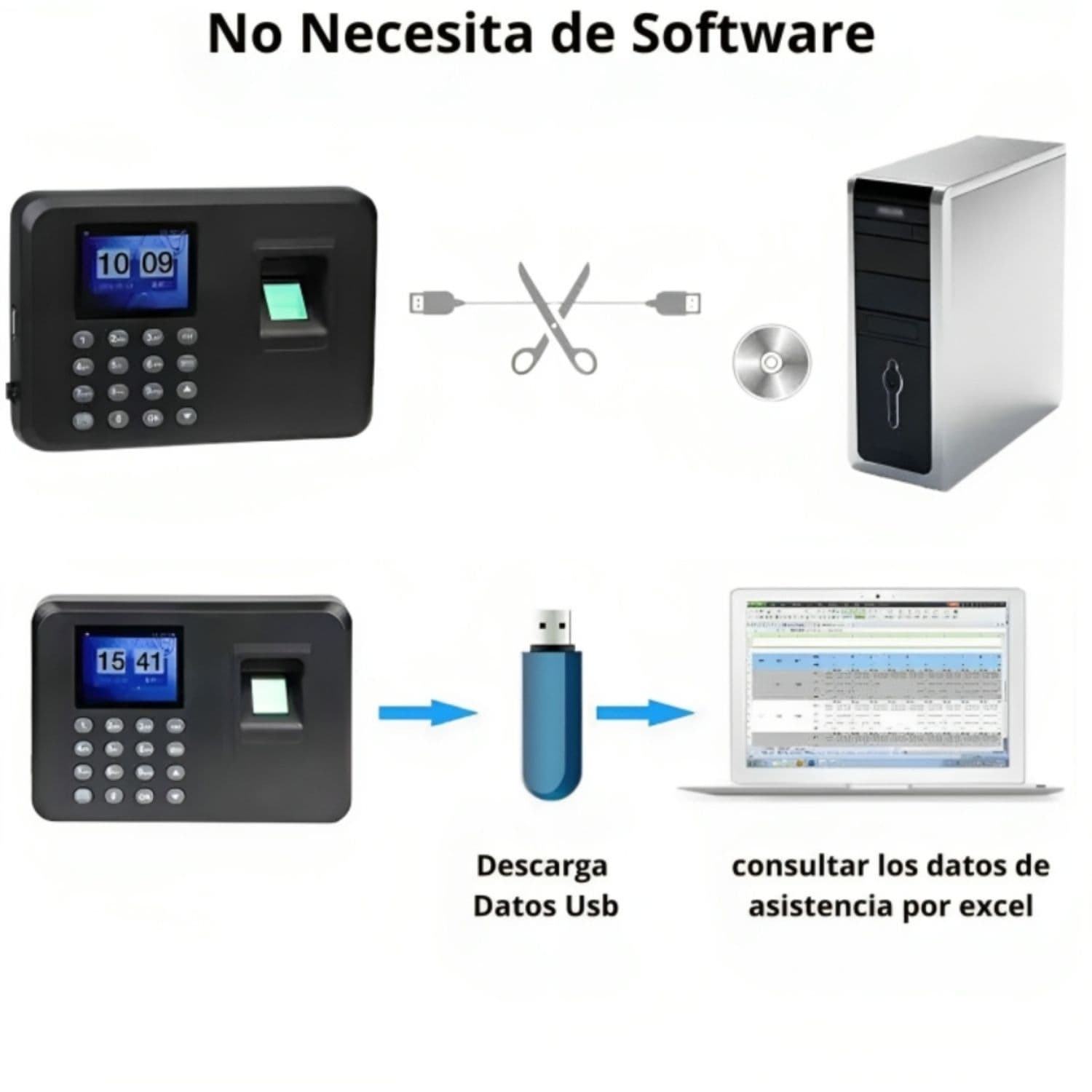 Reloj Control Asistencia Huella Digital Biométrico SXC-08049 — imagen 7