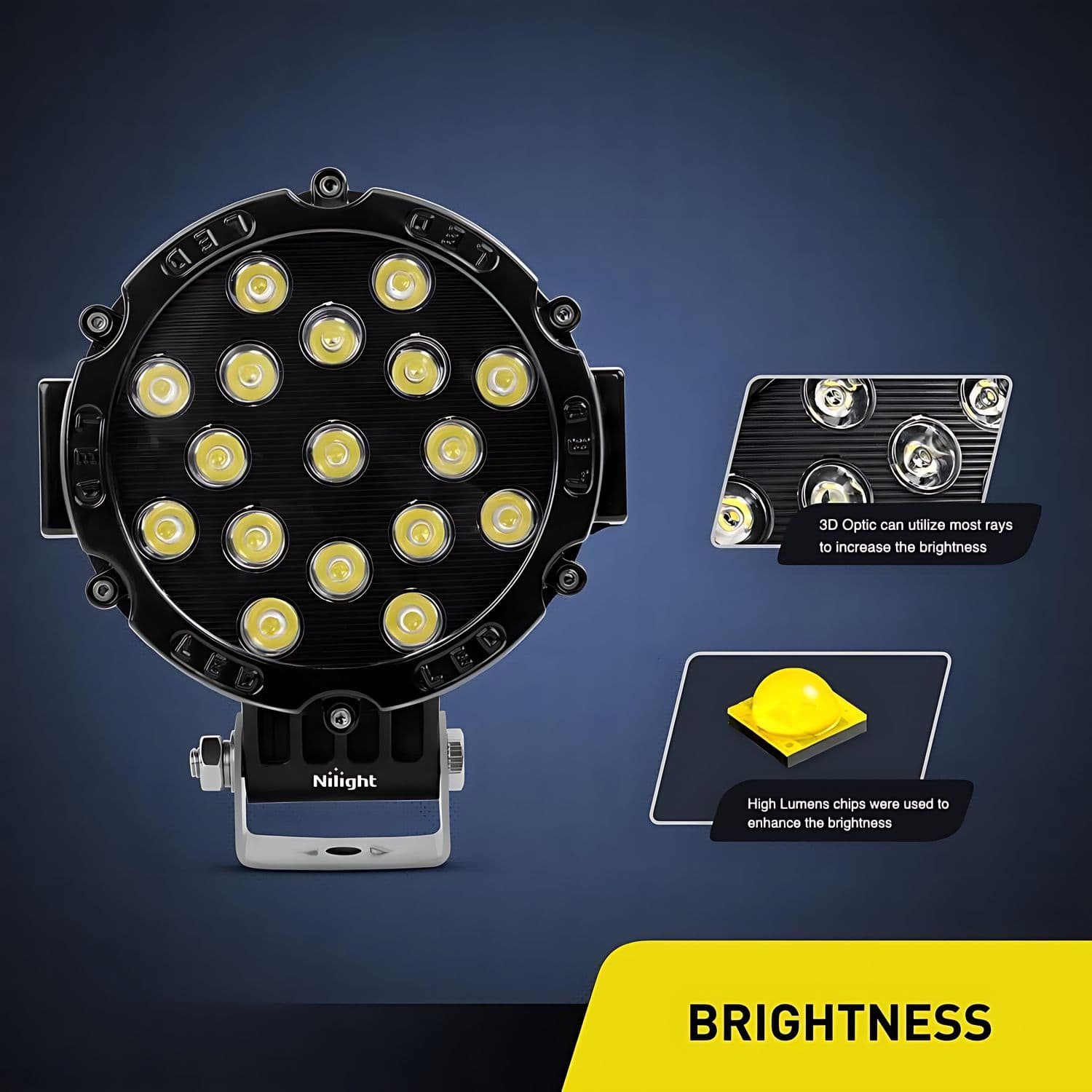 Foco Luz Led Neblinero 17 Led 51w Offroad 4x4 — imagen 3