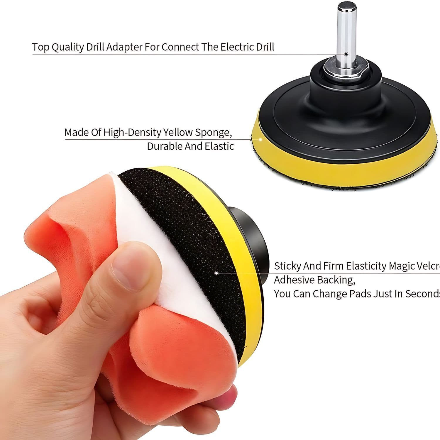 Kit De 10 Piezas uso Taladro para Pulir Auto con Esponjas — imagen 7