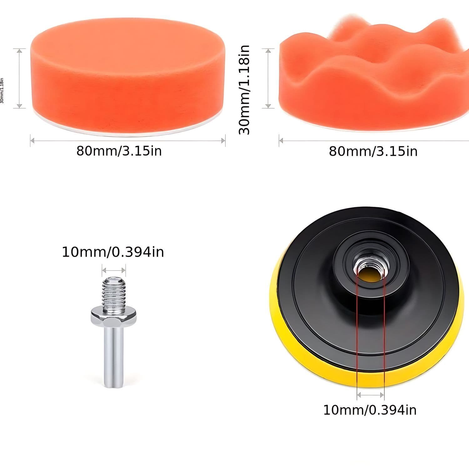 Kit De 10 Piezas uso Taladro para Pulir Auto con Esponjas — imagen 8