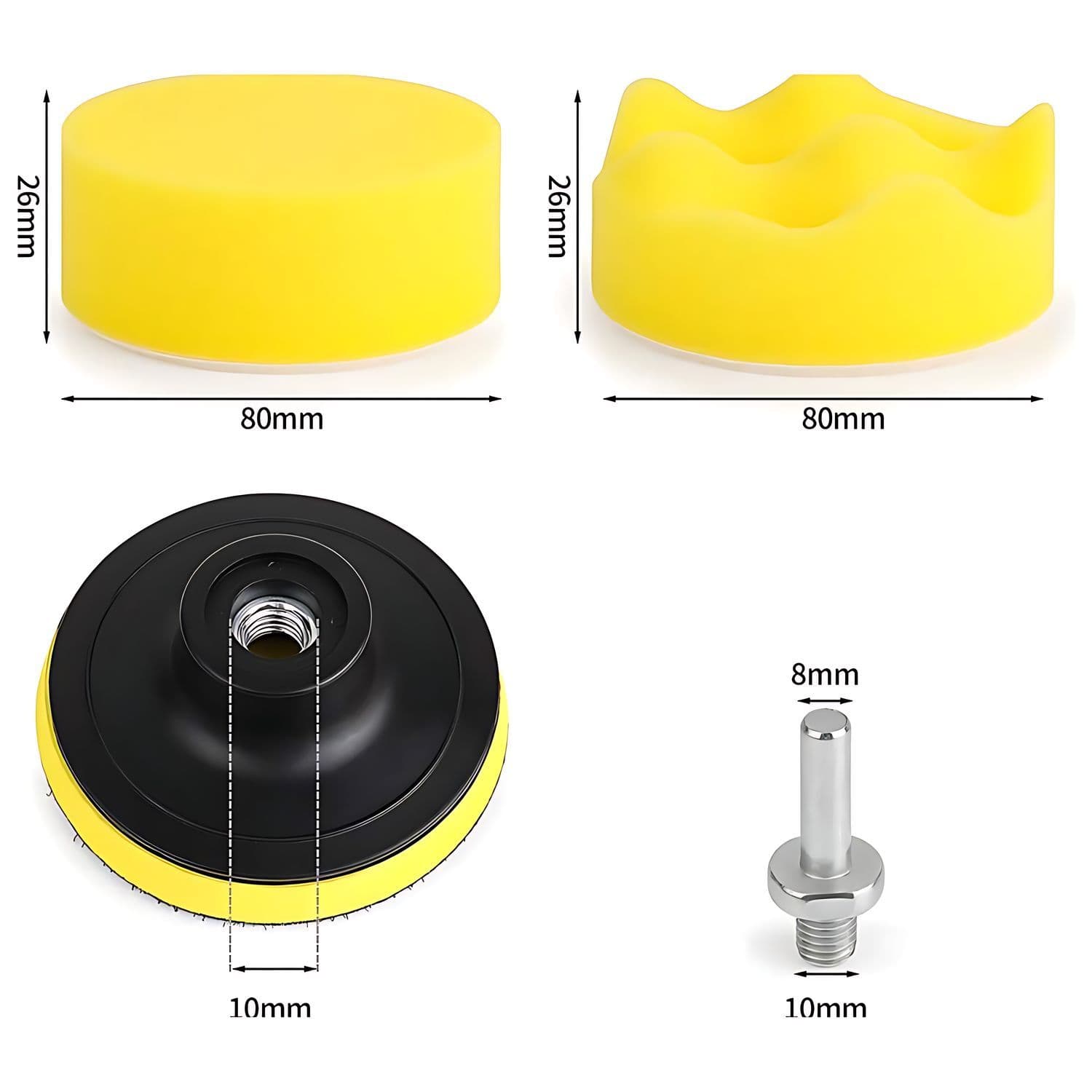 Kit De 11 Piezas uso Taladro para Pulir Auto con Esponjas — imagen 5