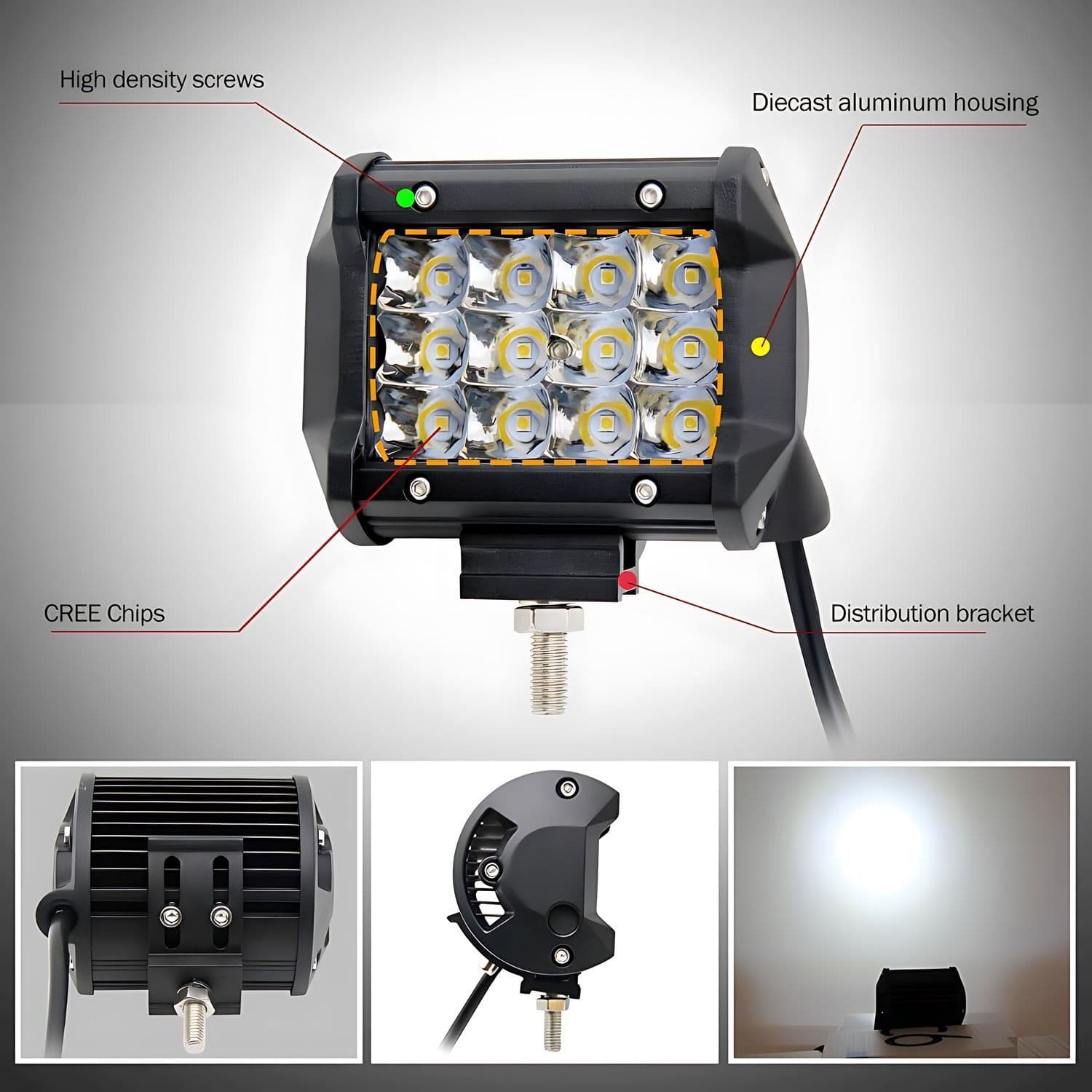 Foco Neblinero Led con Luz Doble 7d 36w 4 Pulgadas para Auto — imagen 5