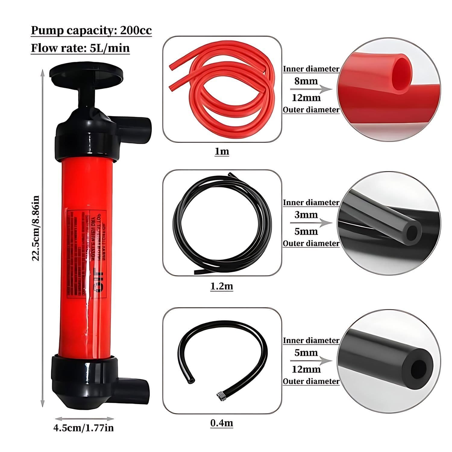 Kit Bomba Multifuncional Trasvasije Bencina + Inflador — imagen 2