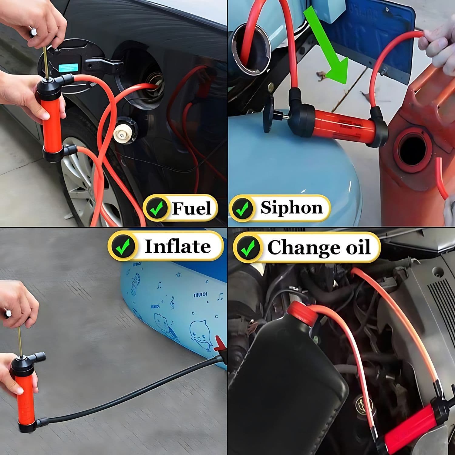Kit Bomba Multifuncional Trasvasije Bencina + Inflador — imagen 6