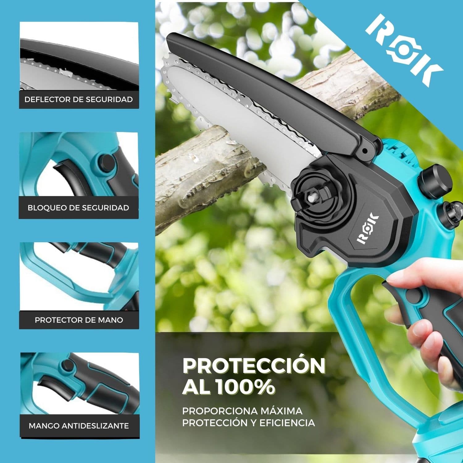 Electrosierra Motosierra inalámbrica 6"+Pantalla+ 2 baterías — imagen 8