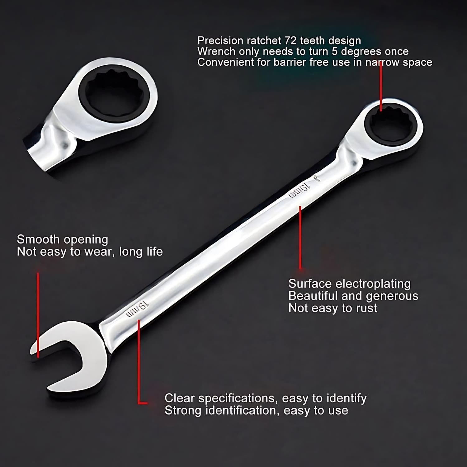 Set Juego De Llaves Punta De Corona Chicharra - 7 Piezas — imagen 8