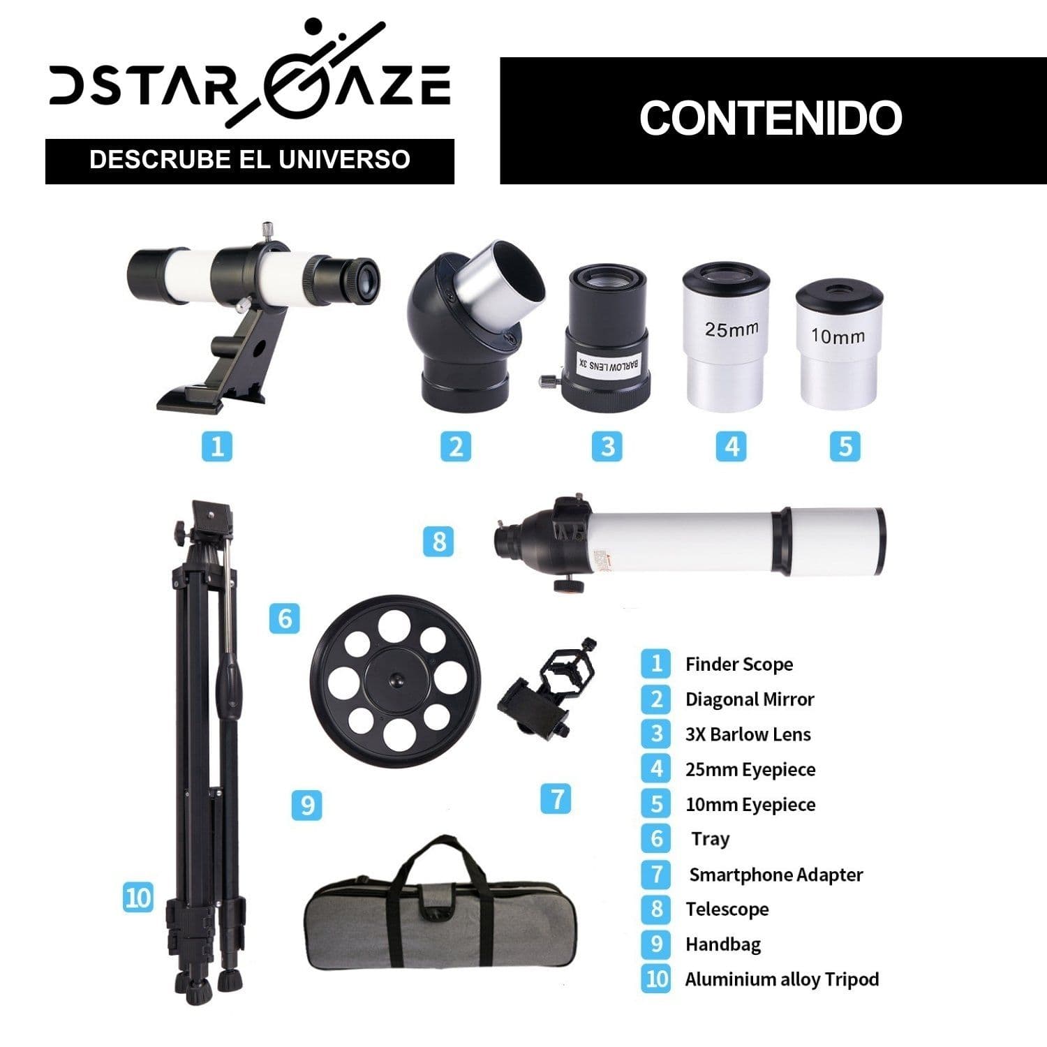 Telescopio Astronómico Profesional Monocular 50070m — imagen 4