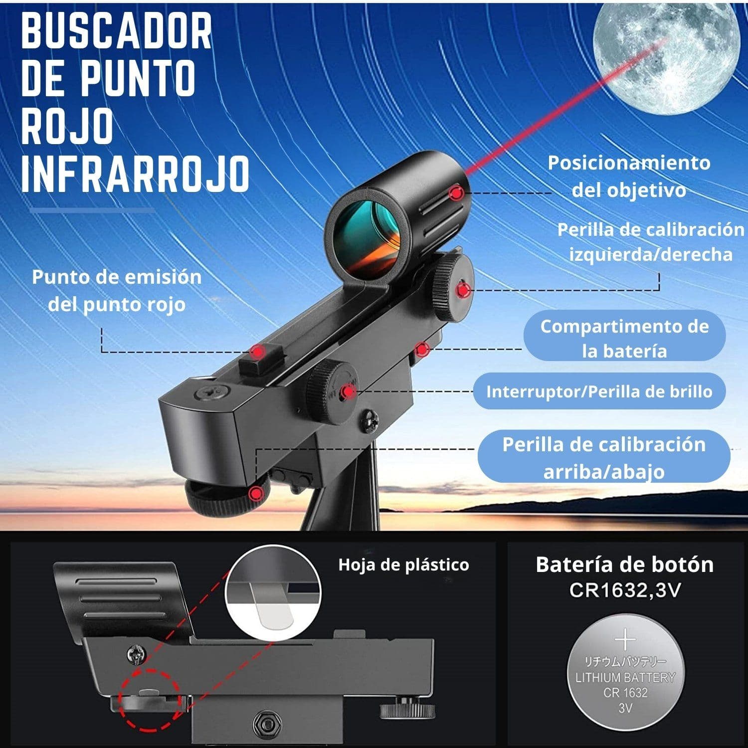 Telescopio Astronómico Profesional 50080Cm Fibra Carbono — imagen 8