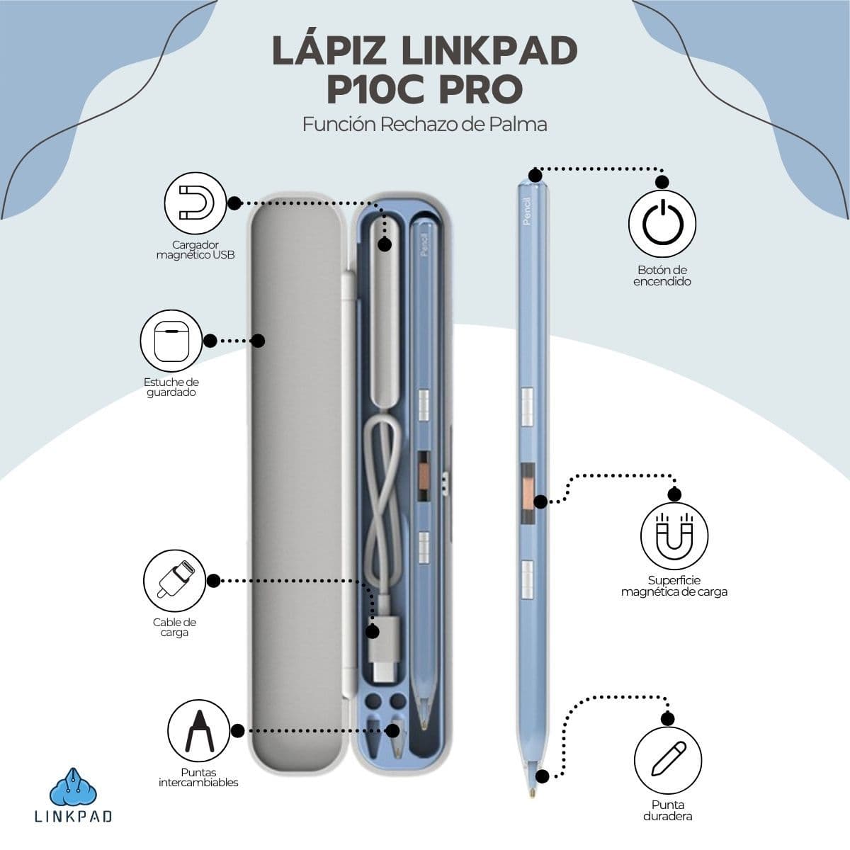 Lapiz Pencil Profesional para iPad Palm Reject P10C — imagen 3