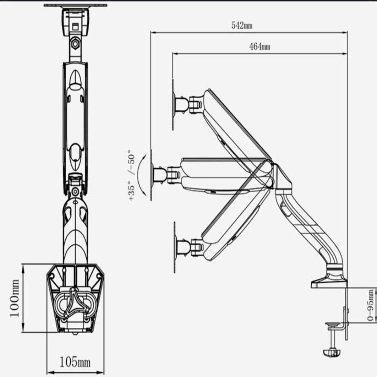 Soporte Kaloc DS90 de mesa para TV/Monitor de 17" a 32" — imagen 4