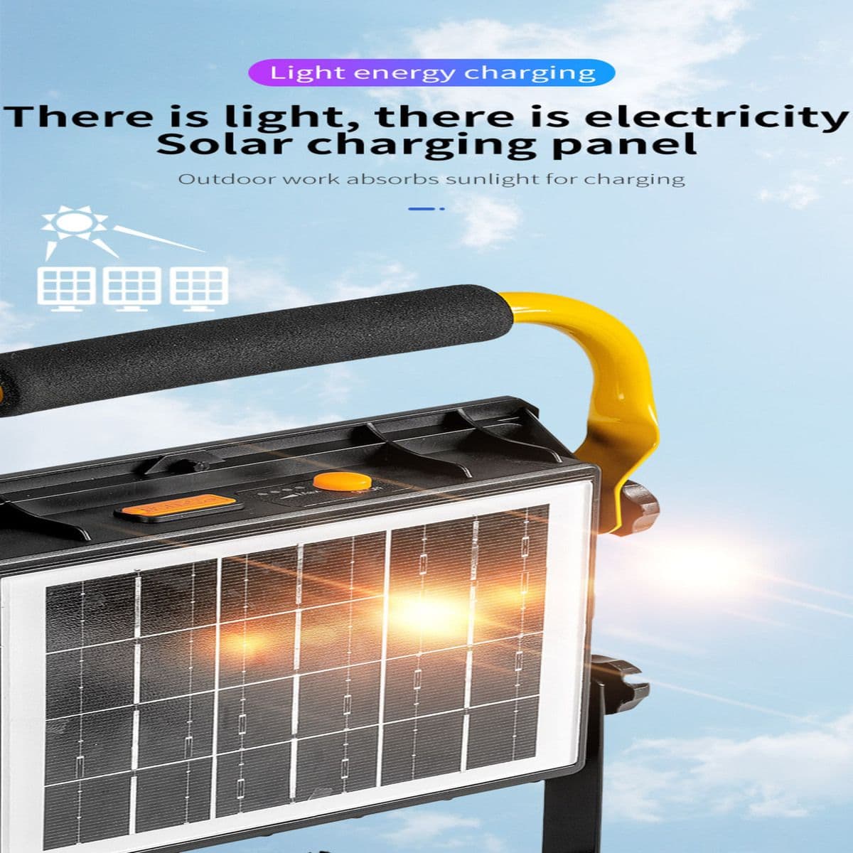 Foco Proyector Led Recargable Portátil Trabajo Solar — imagen 5